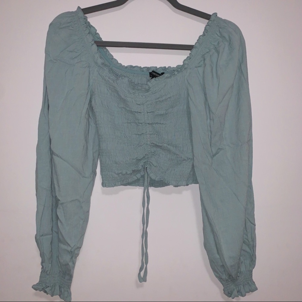 Women’s Woven Top/OFF SH SEAFOAM